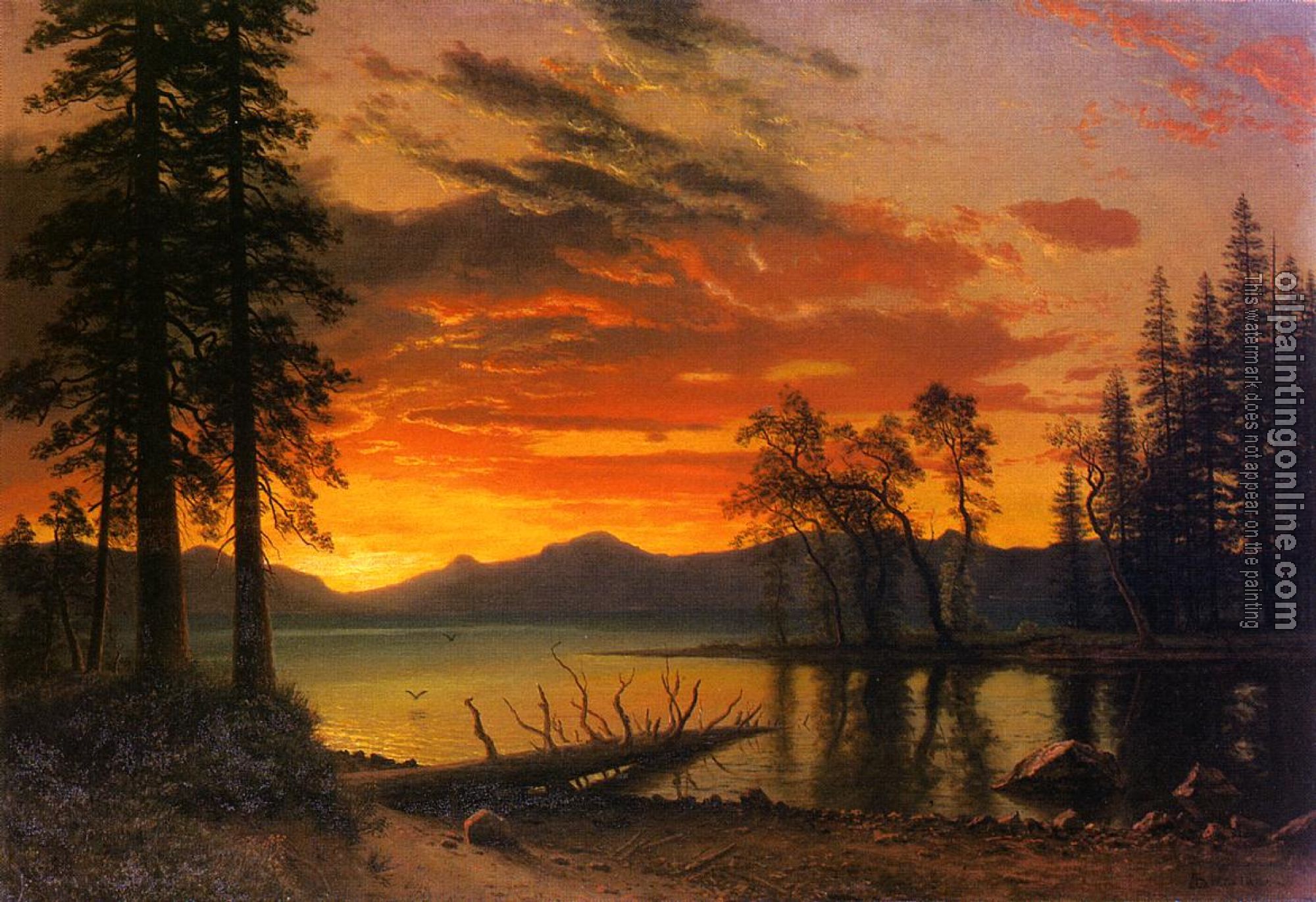 Bierstadt, Albert - Sunset over the River